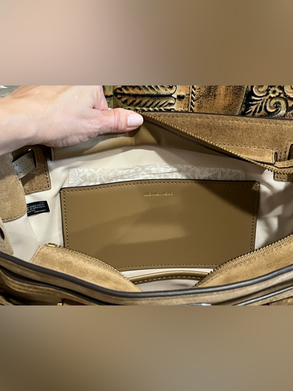 MICHAEL KORS HAMILTON MODERNE Shoulder Bag Satchel NWOT Husk - Picture 14 of 15